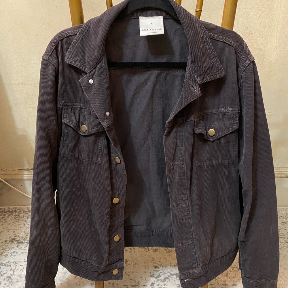 Dark gray American Apparel corduroy jacket, size S